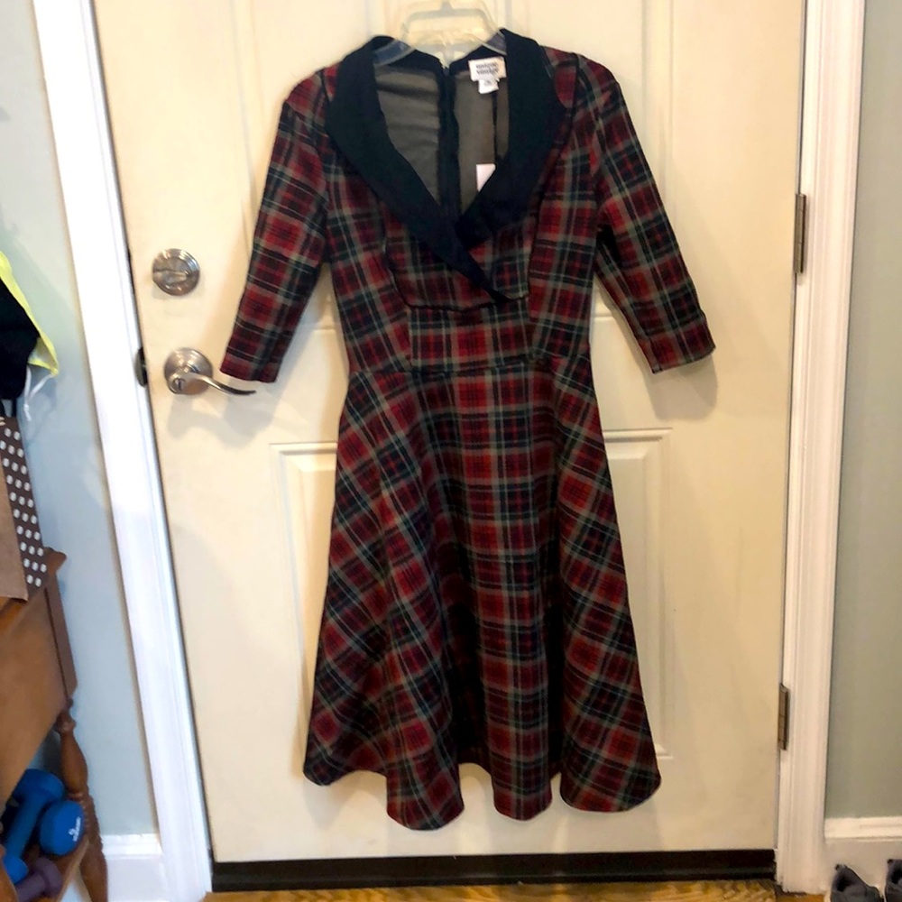 Unique vintage plaid dress